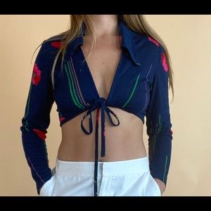 Little Blue Wrap Shirt